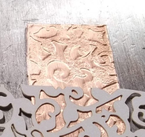 Judy Larson's Think Outside the Box - Alternative Metal Texturing - , Metalwork, Texturing,  pull back from the metal when finished